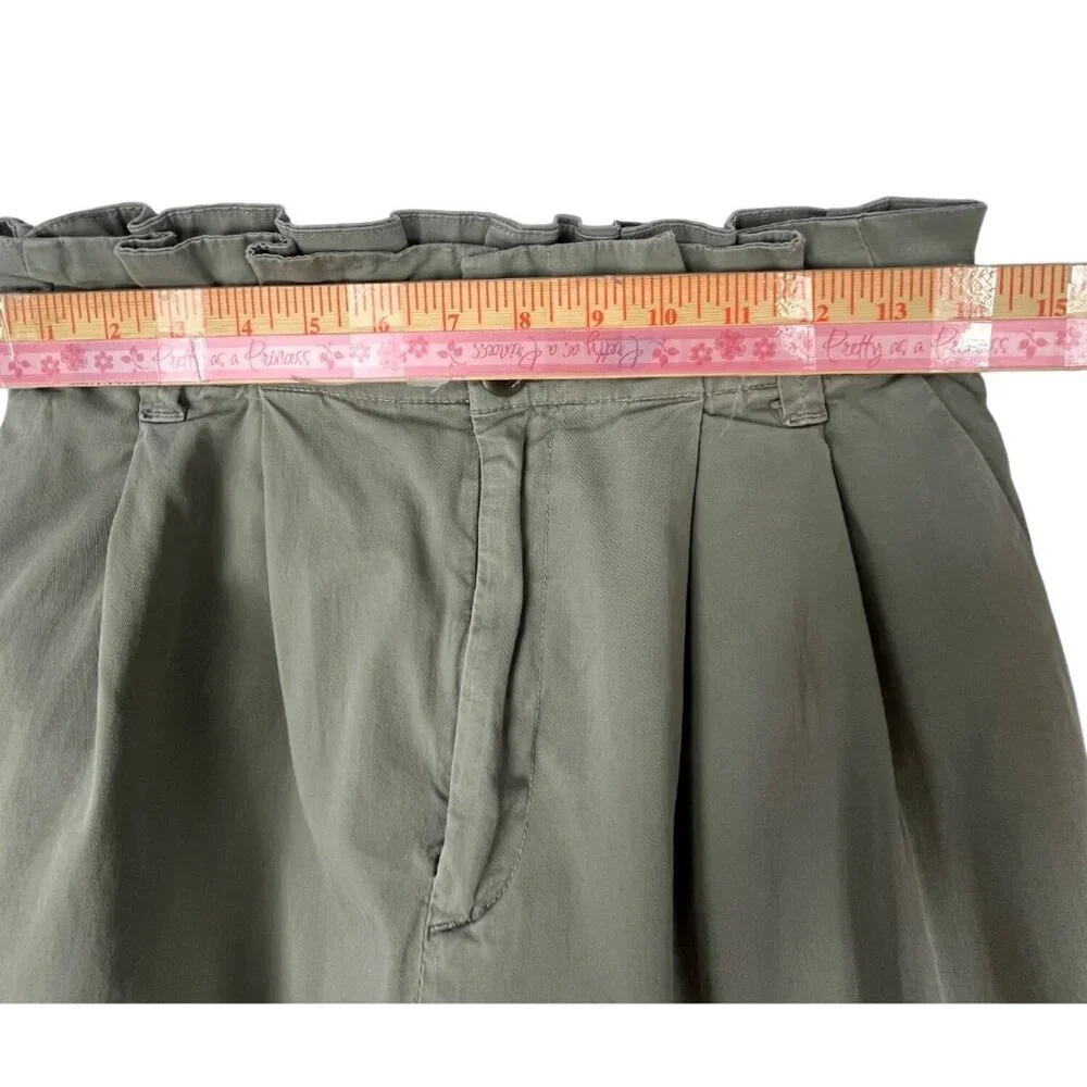 Sage Green Paperbag Waist Pants Everlane Organic Cotton Pull On Size S
